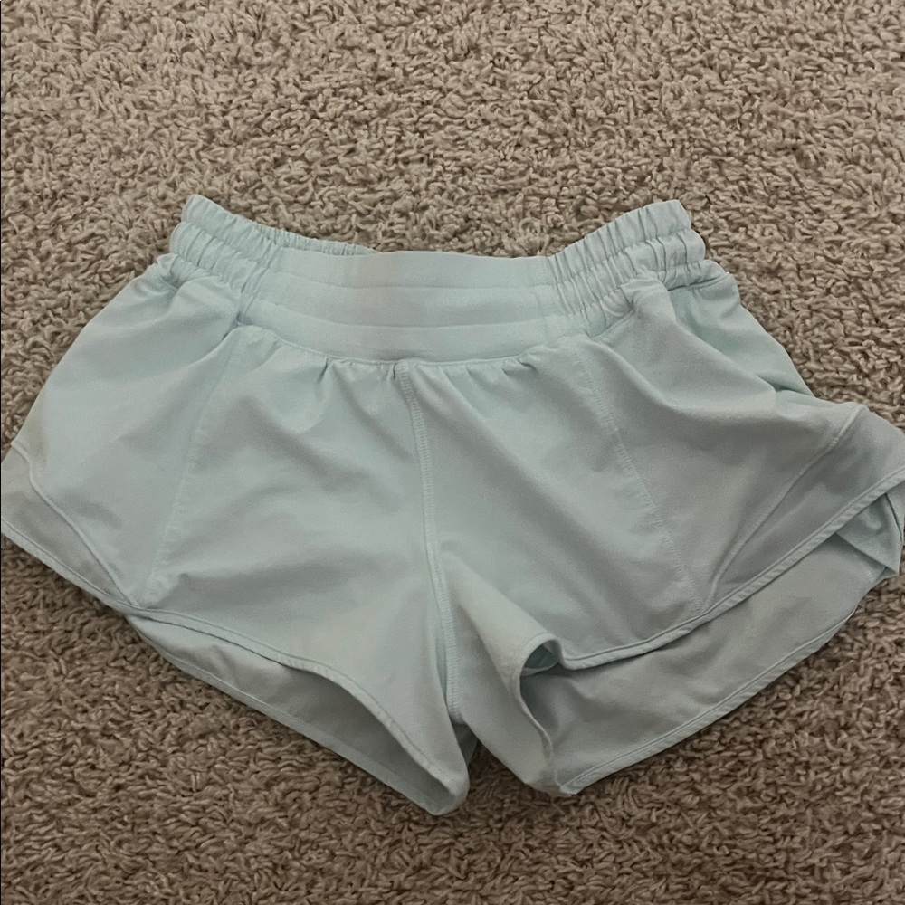 lululemon teal hotty hot shorts